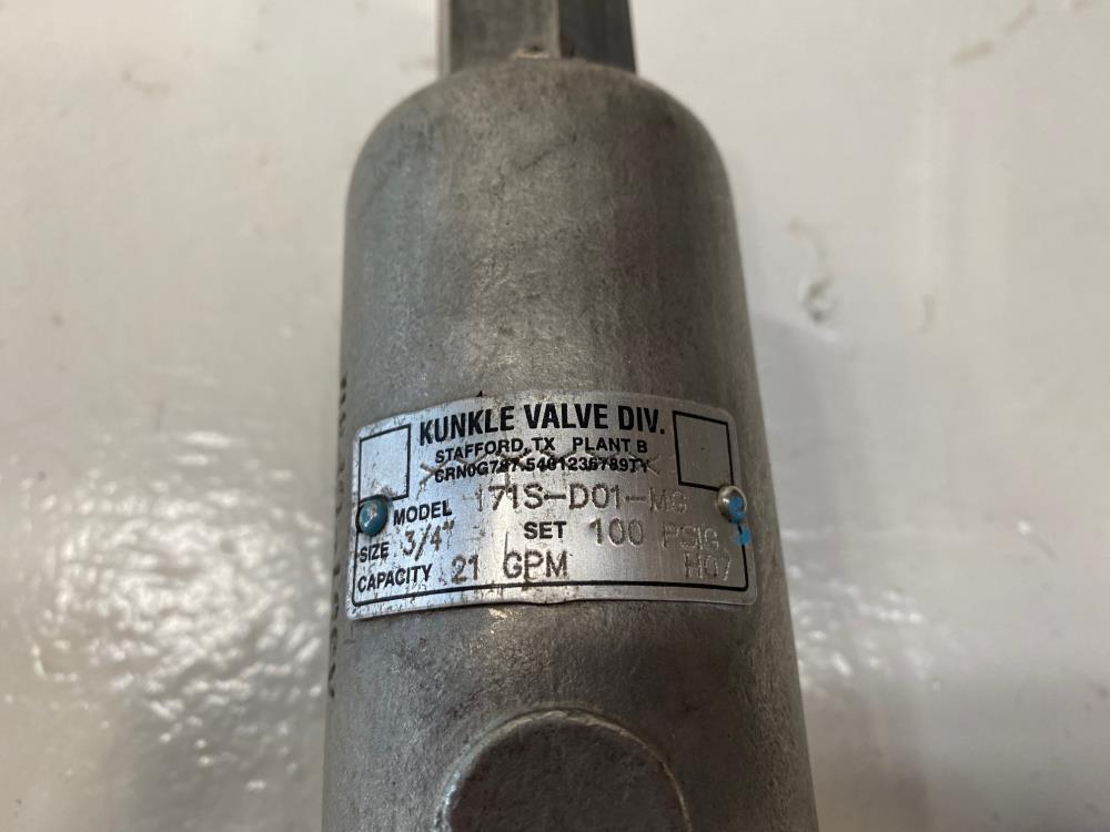 Kunkle 3/4" NPT 100# CF8M Relief Valve 171S-D01-MG